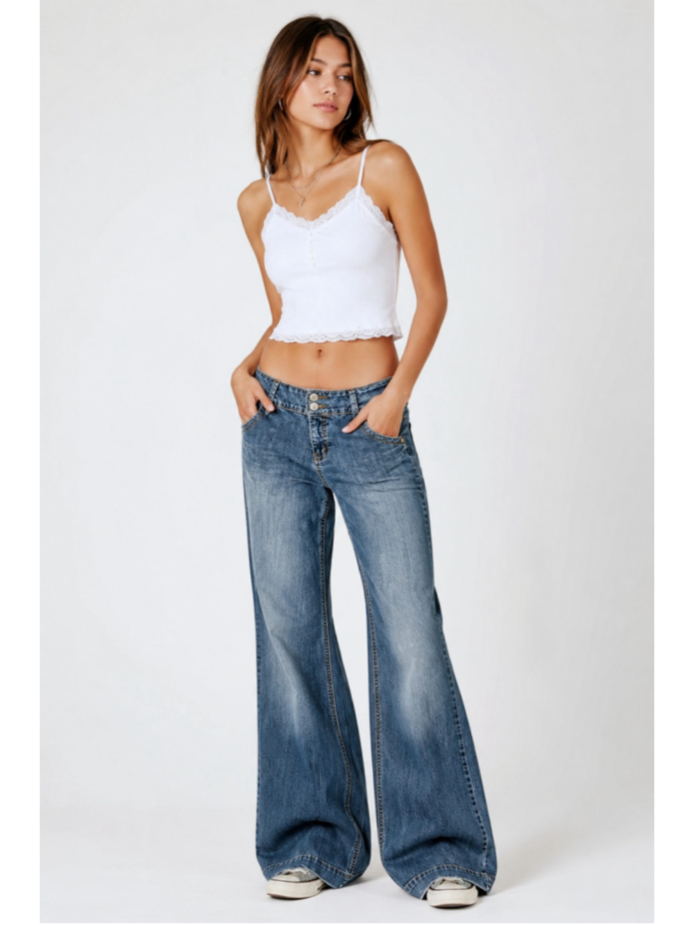 Vintage Y2K LEI Ashley Trouble Jeans Juniors 15 Low Rise Wide Leg Flare